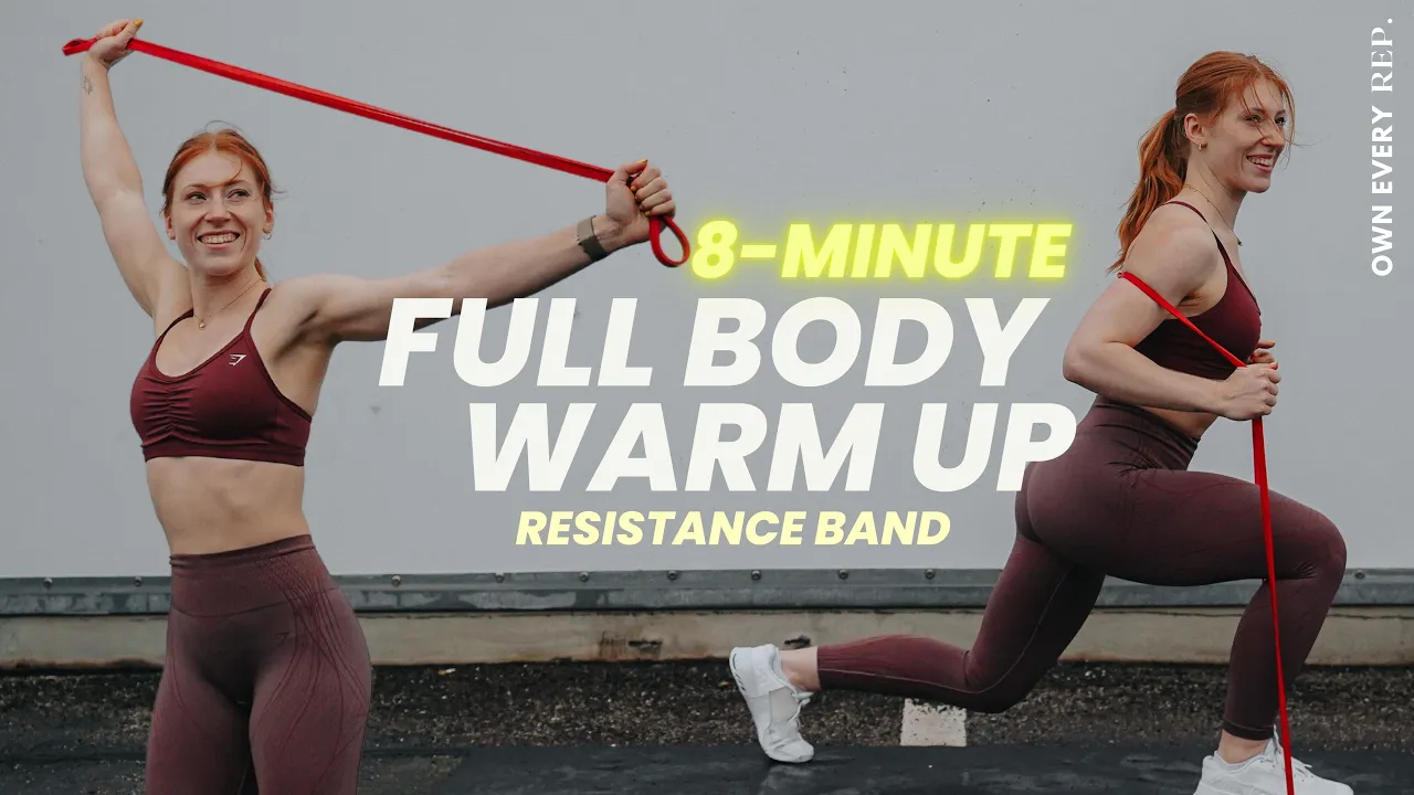 8 Min. Full Body Warm Up Routine w/ Resistance Band | Gym & 