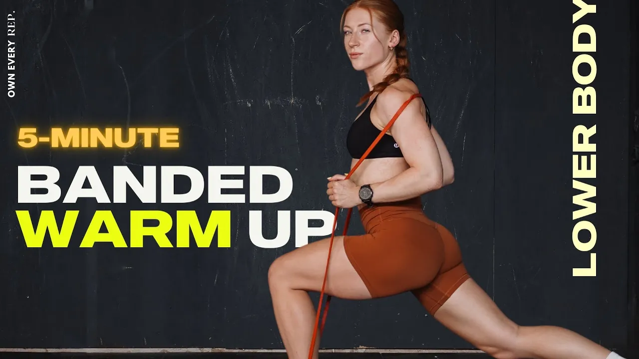 5 Min. Lower Body Warm Up w/ Long Resistance Band | Follow A