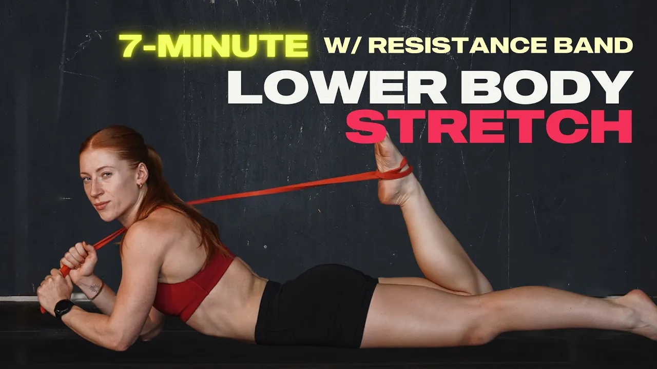 7 Min. Lower Body Stretch w/ Resistance Bands | Cool Down | 