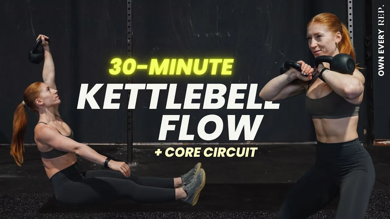 30 Min. Kettlebell Flow Builder + Core | Full Body Strength 