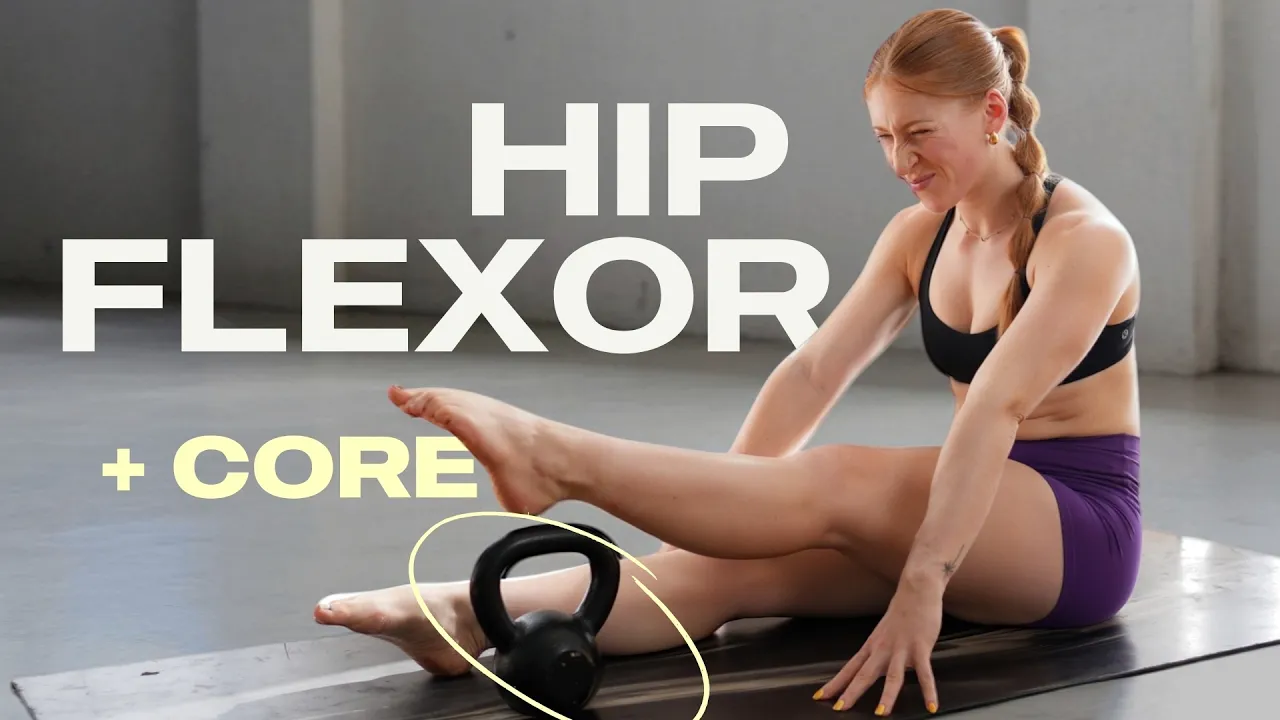 STRENGTHEN Weak Hip Flexors (+ Core) in 10 Mins. w/ 1x KB | 
